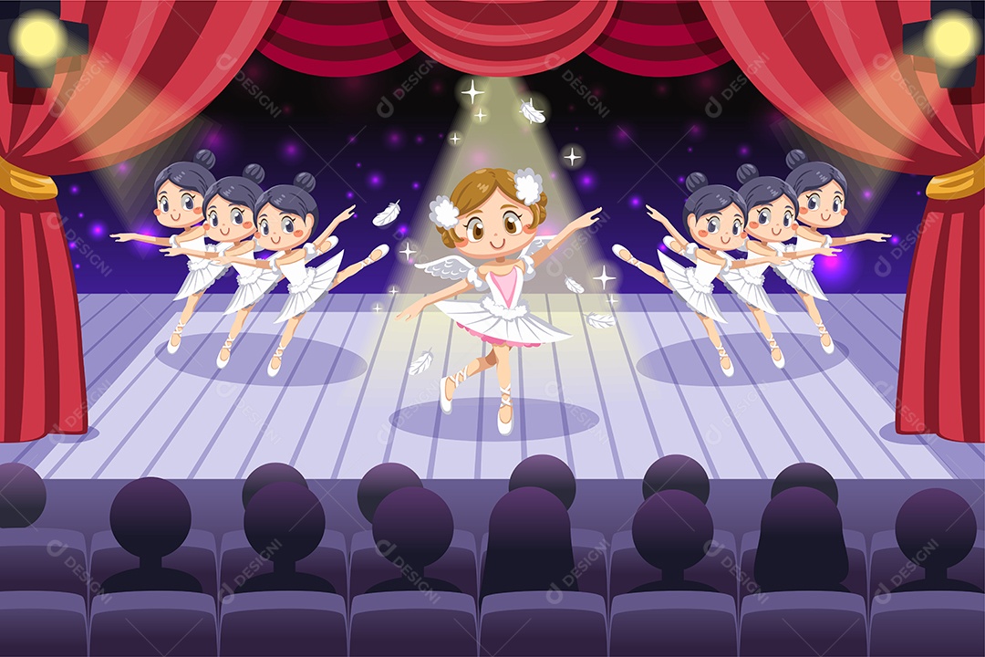 Desenho Vetorial De Bailarinos Vetor EPS