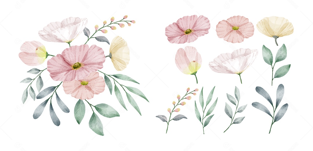 Desenhos Vetorial De Flores Vetor EPS