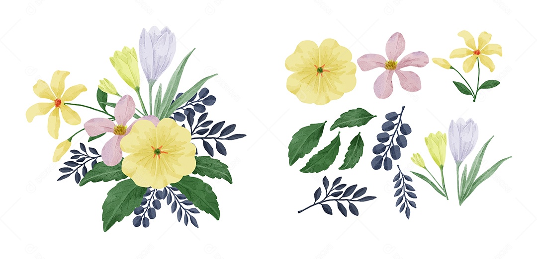 Desenhos Vetorial De Flores Vetor EPS