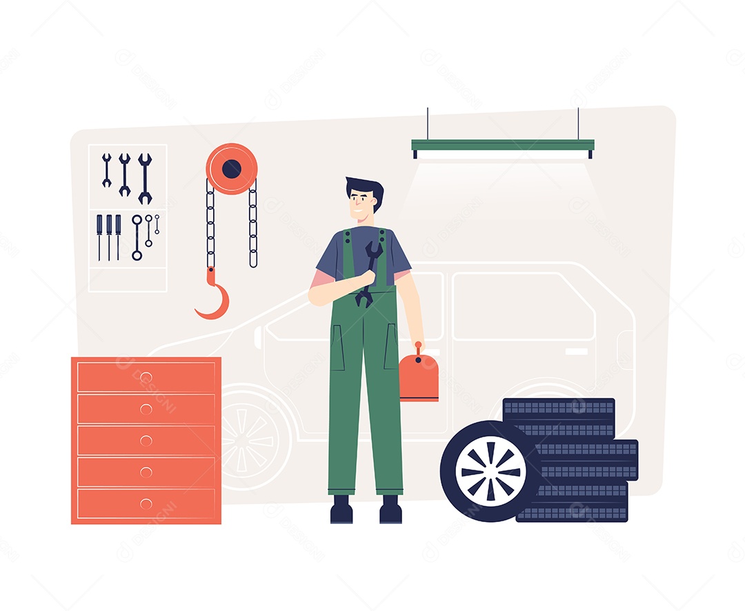 Desenho Vetorial Estilo De Vida Trabalhando Vetor EPS