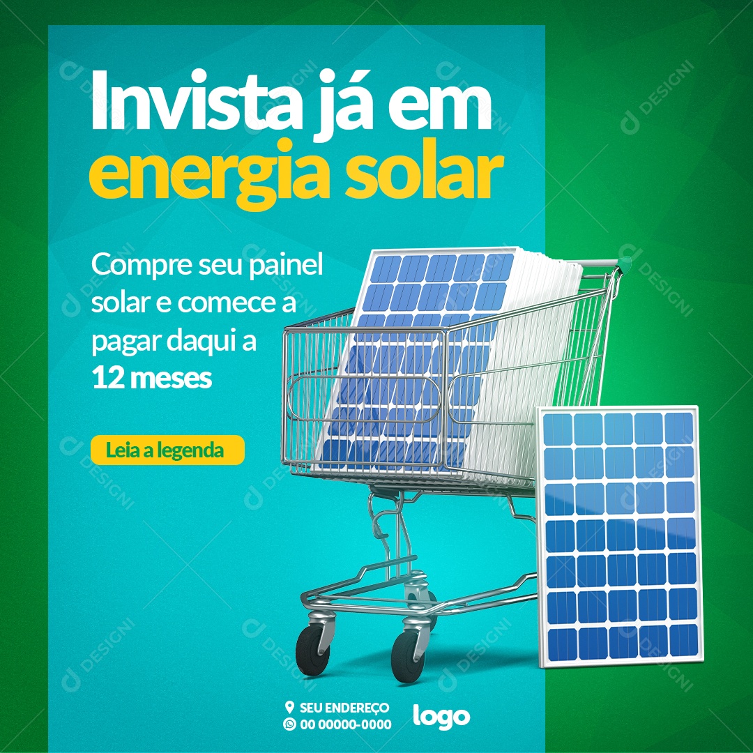 Invista já em Energia Solar Social Media PSD Editável