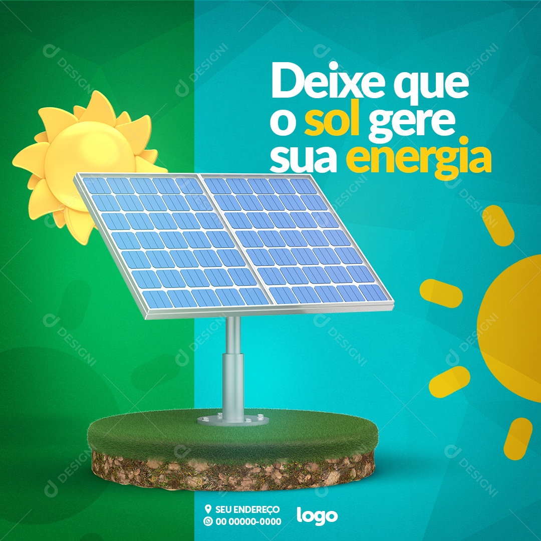 Energia Solar Social Media PSD Editável