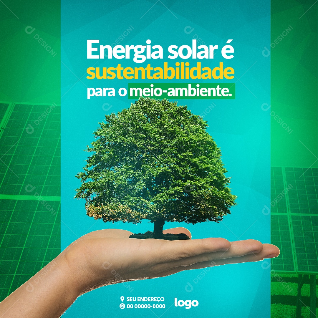 Energia Solar Social Media PSD Editável