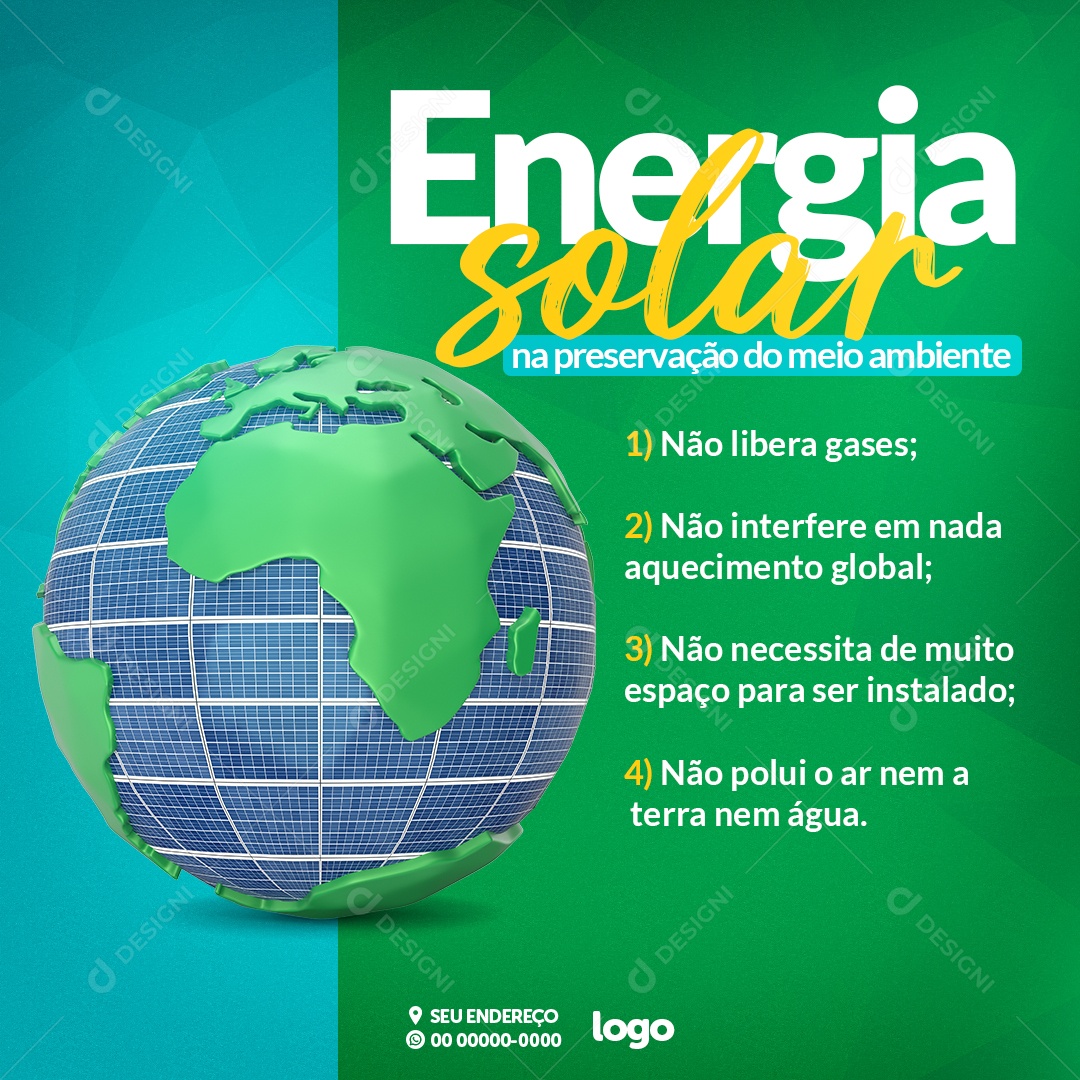 Energia Solar Social Media PSD Editável