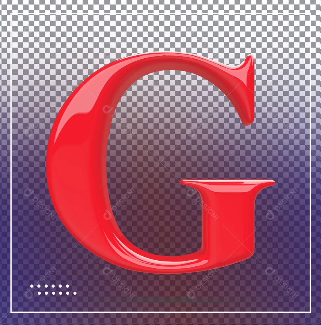 Elemento 3D Letra G Vermelha Para Composição PSD