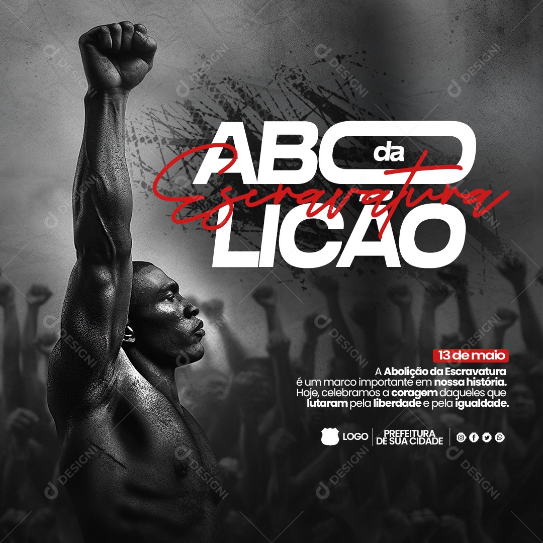 Liberdade 13 De Maio Abolição Da Escravatura Social Media PSD Editável