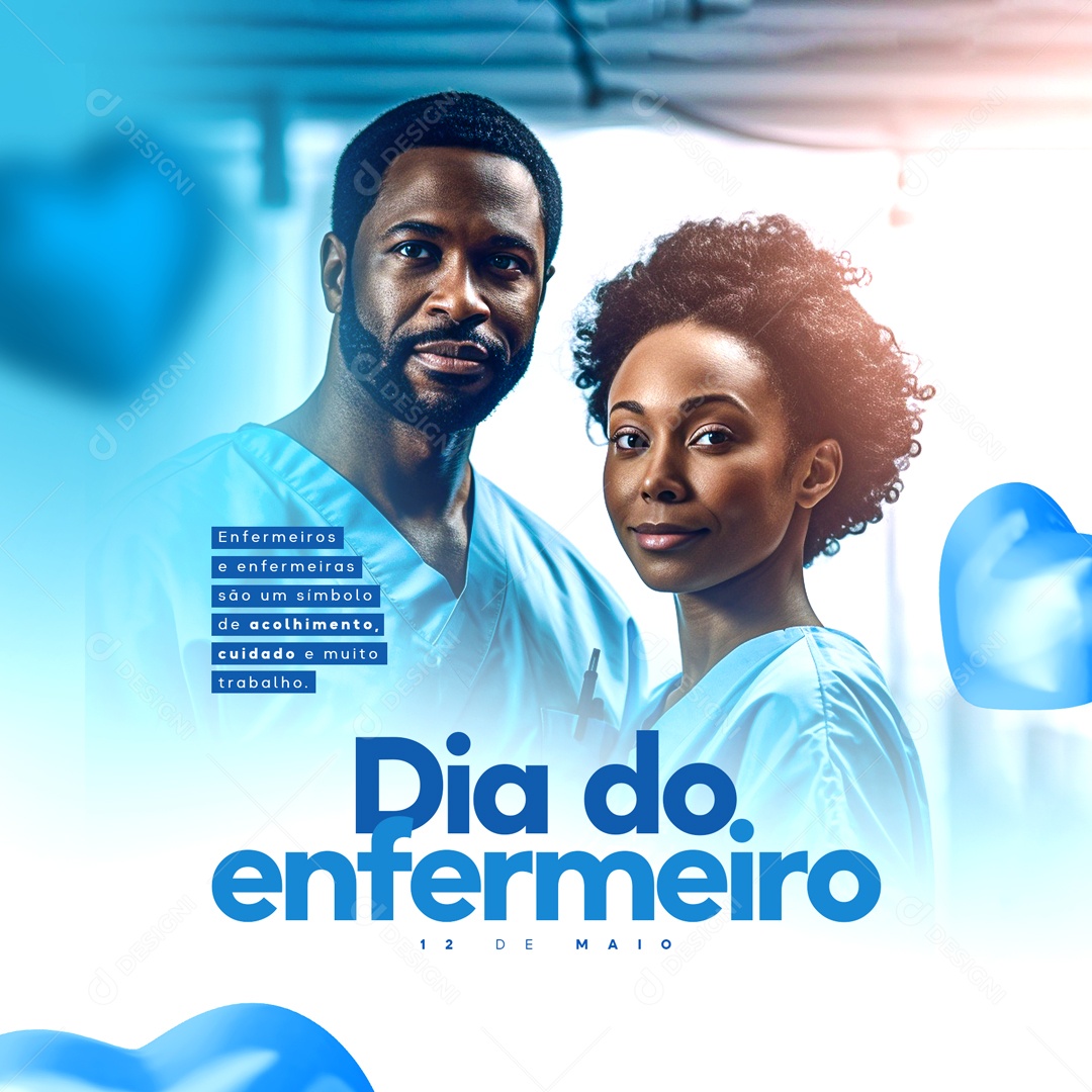 Dia do Enfermeiro 12 de Maio Parabéns Social Media PSD Editável