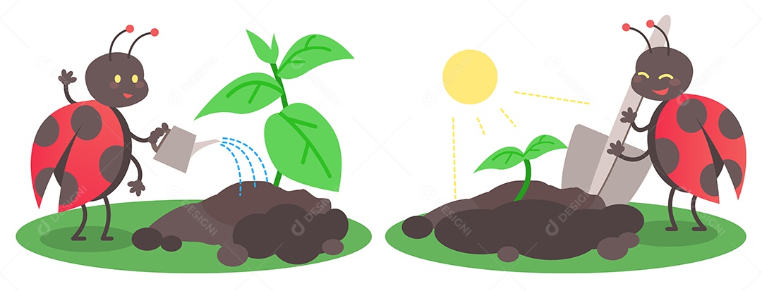 Desenho De Joaninha Ilustração Vetorial EPS