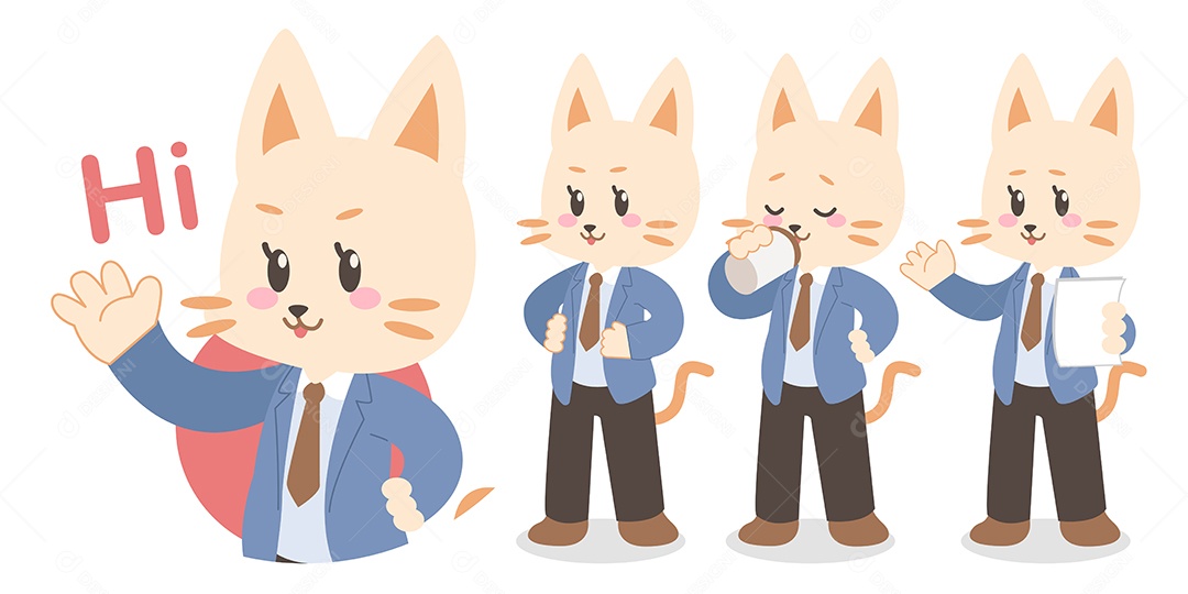 Desenho De Gato Ilustração Vetorial EPS