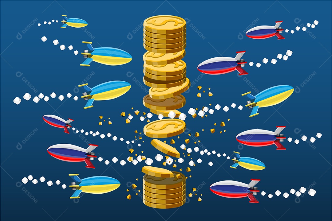 Desenho De Conflito Entre Países Ilustração Vetorial EPS