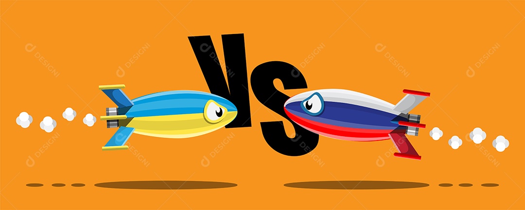 Desenho De Conflito Entre Países Ilustração Vetorial EPS