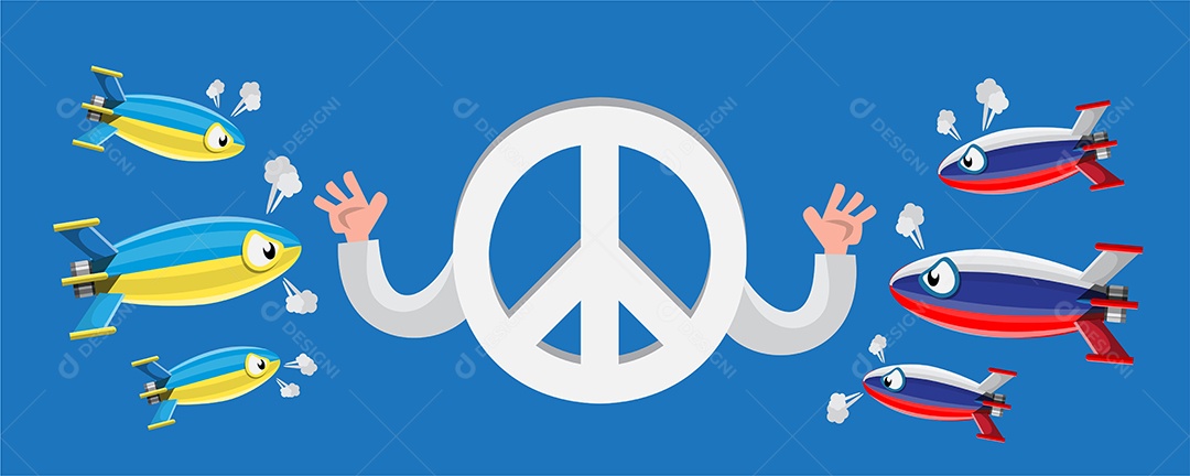 Desenho De Conflito Entre Países Ilustração Vetorial EPS