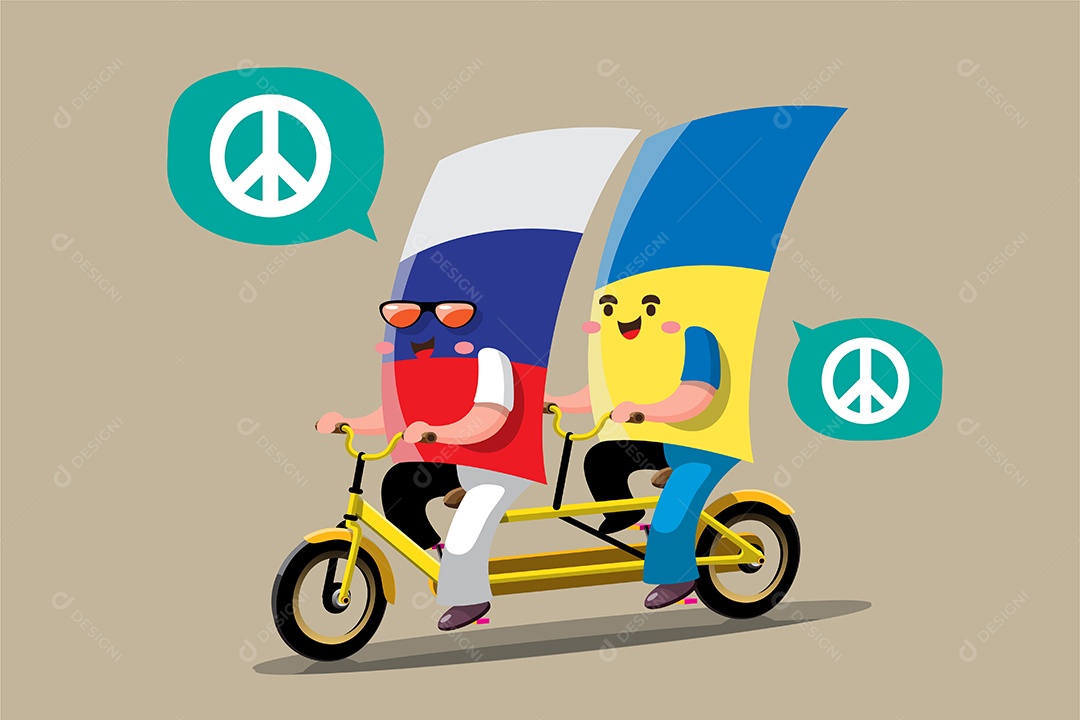 Desenho De Conflito Entre Países Ilustração Vetorial EPS