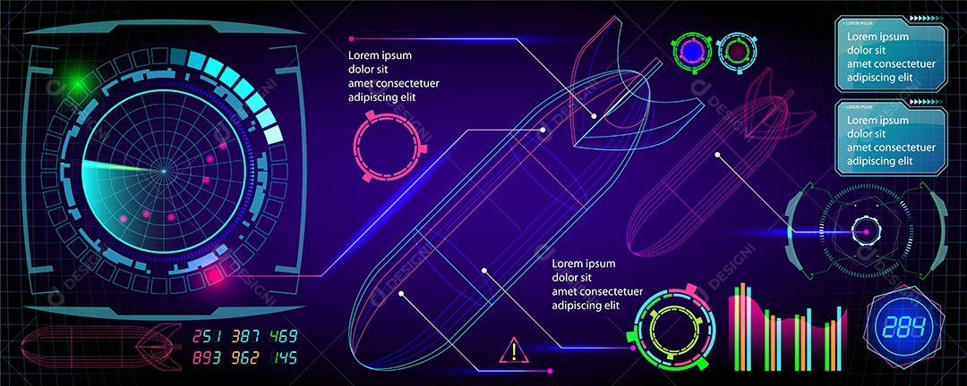 Desenho De Painel Futurista Ilustração Vetorial EPS