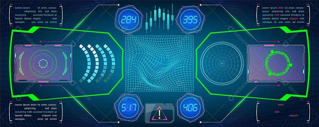 Desenho De Painel Futurista Ilustração Vetorial EPS