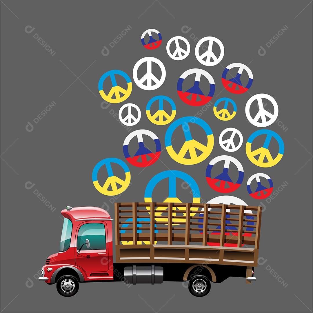 Desenho De Conflito Ucrânia VS Rússia Ilustração Vetorial EPS