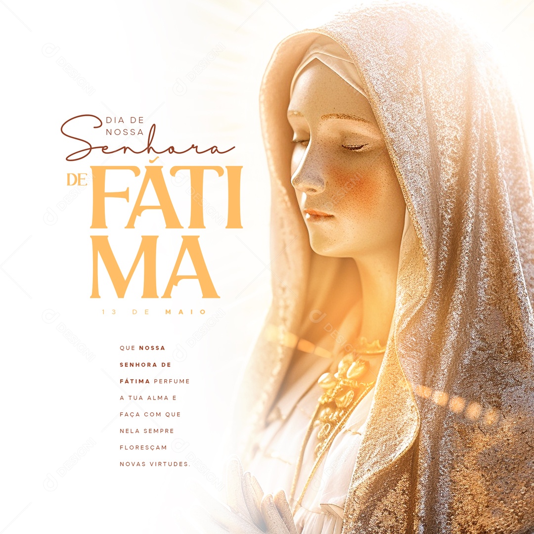 Dia de Nossa Senhora de Fátima 13 de Maio Social Media PSD Editável