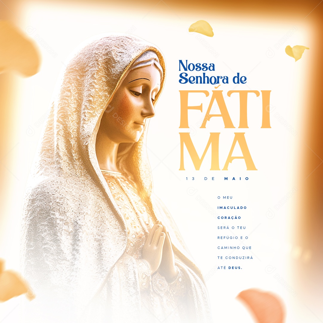 Dia de Nossa Senhora de Fátima 13 de Maio Social Media PSD Editável