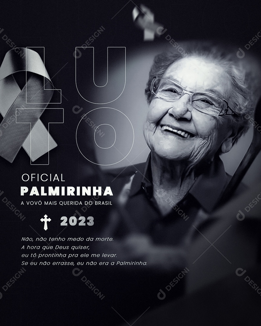 Luto Oficial Palmirinha Social Media PSD Editável