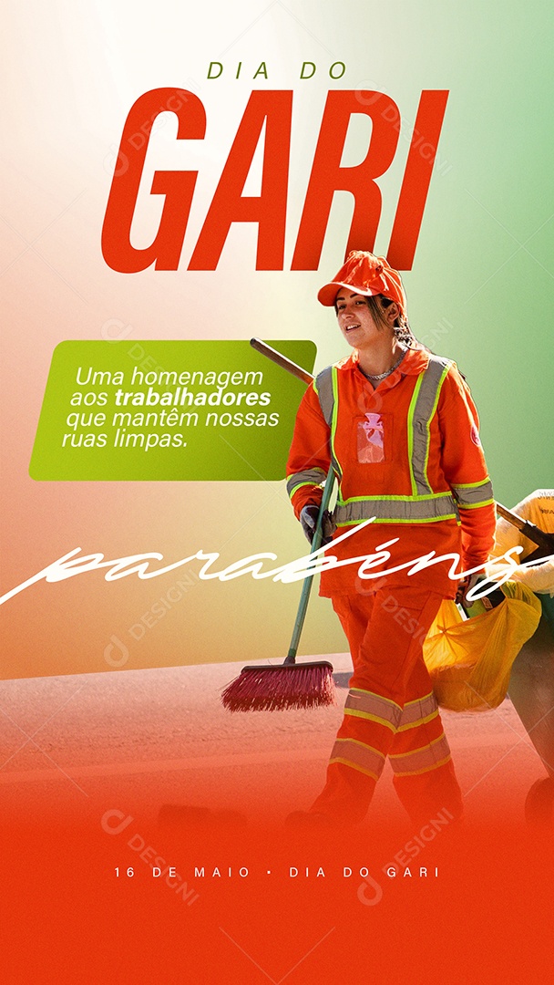 Story Dia do Gari Uma Homenagem Aos Trabalhadores Que Mantêm nossas Ruas Limpas Social Media PSD Editável