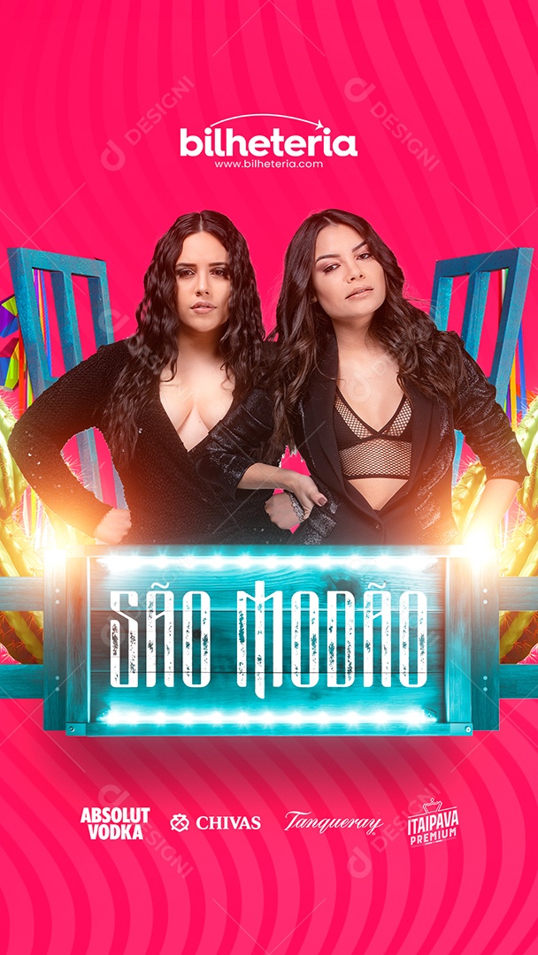 Story São Modão Flyer Day & Lara Social Media PSD Editável