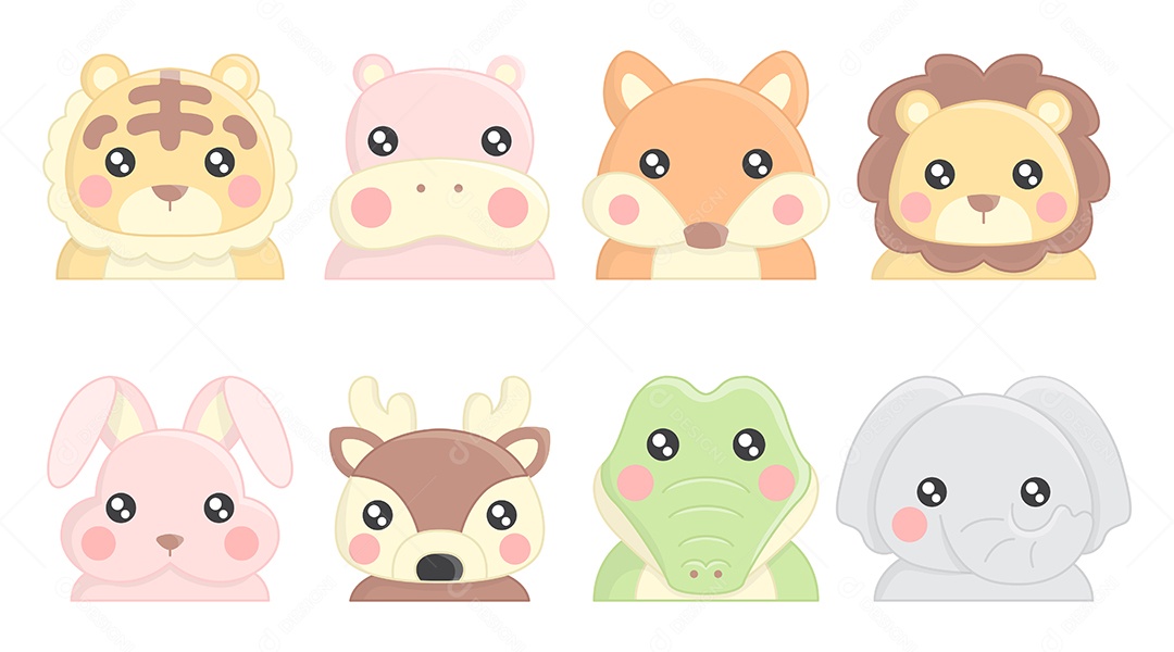 Conjunto De Desenhos Vetoriais De Animais Vetor EPS