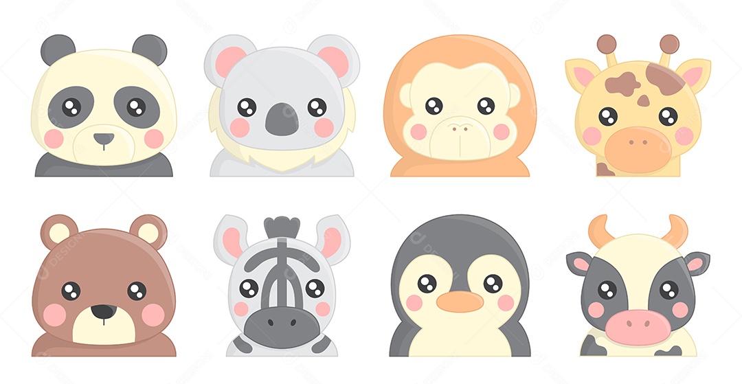 Conjunto De Desenhos Vetoriais De Animais Vetor EPS