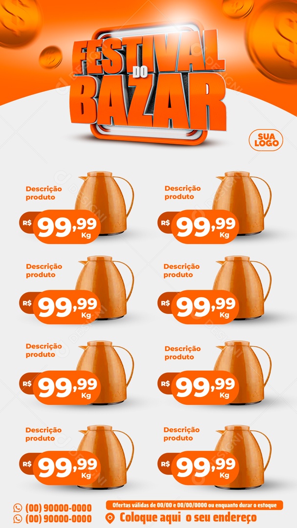 Social Media Encarte Story Festival Do Bazar PSD Editável