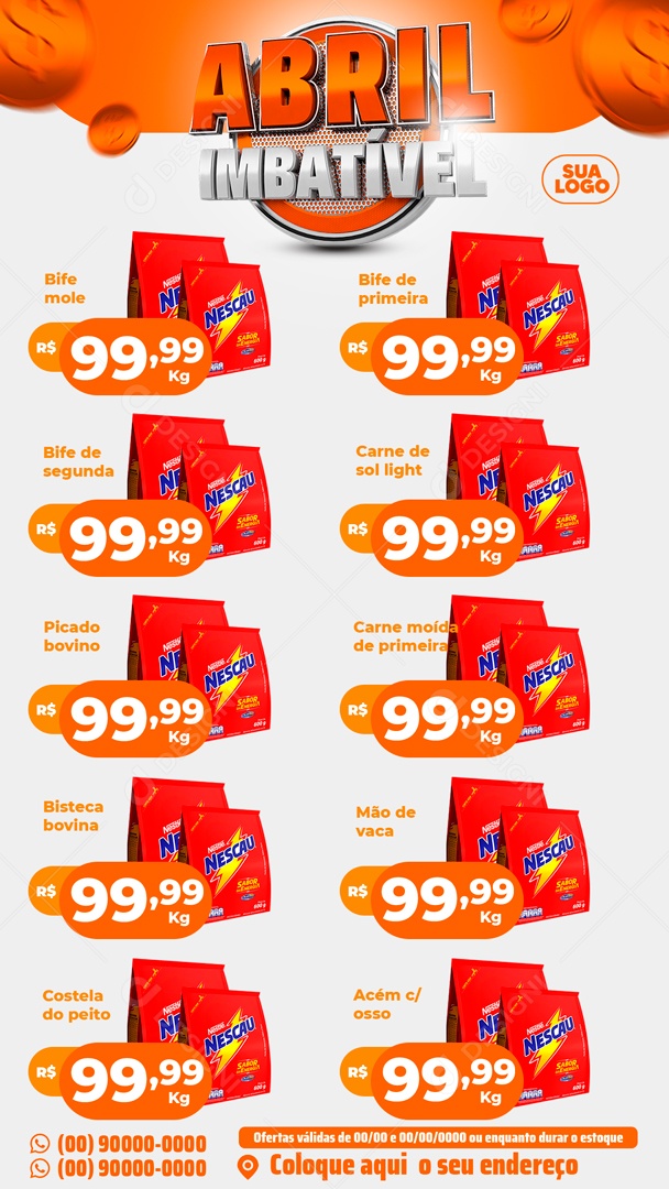 Social Media Encarte Story Abril Imbatível PSD Editável