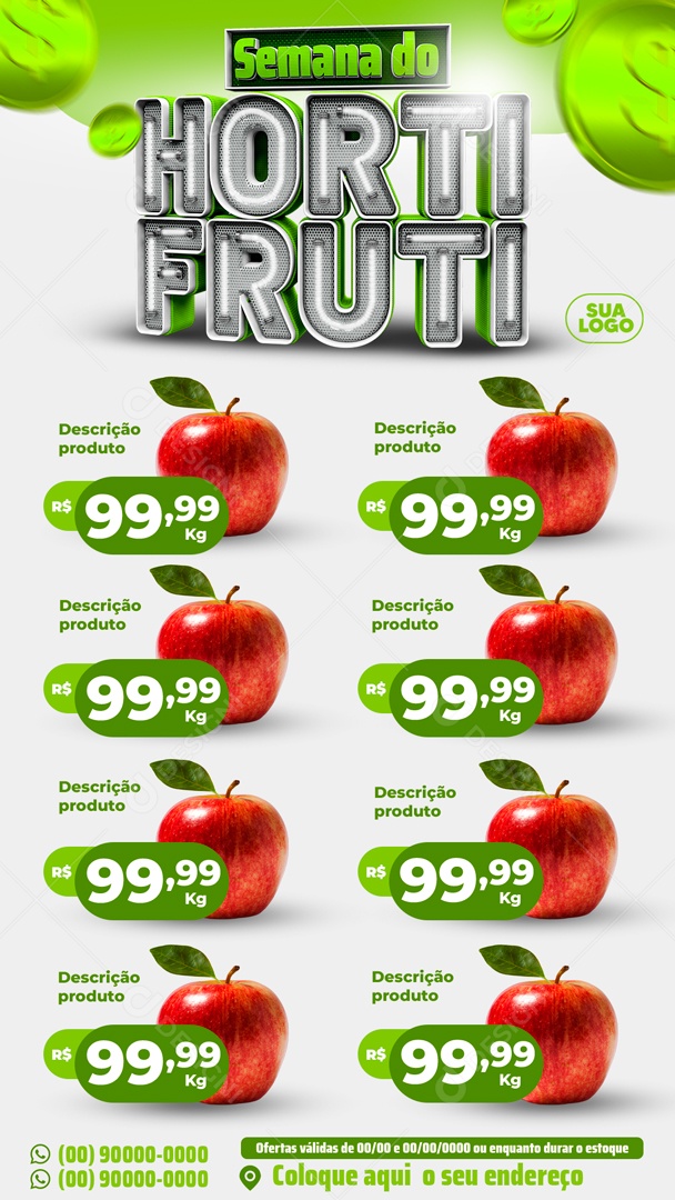 Social Media Encarte Story Semana De Horti Fruti PSD Editável