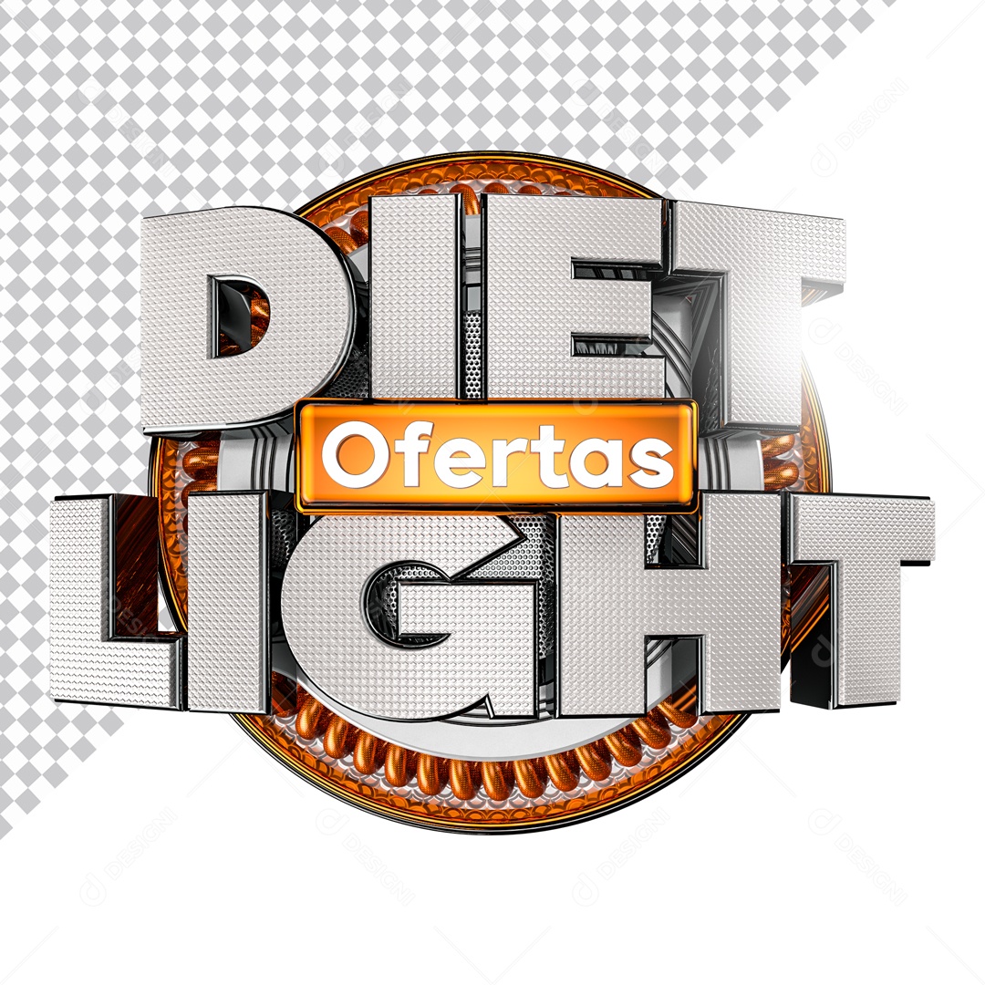 Selo 3D Diet Light Ofertas PSD Editavel