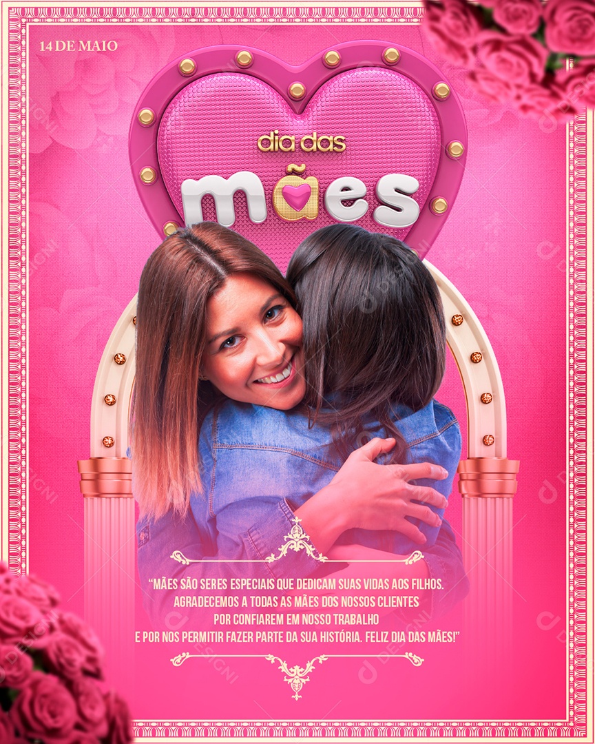 Social Media Feed Dia Das Mães Suas Vidas Aos Filhos PSD Editável