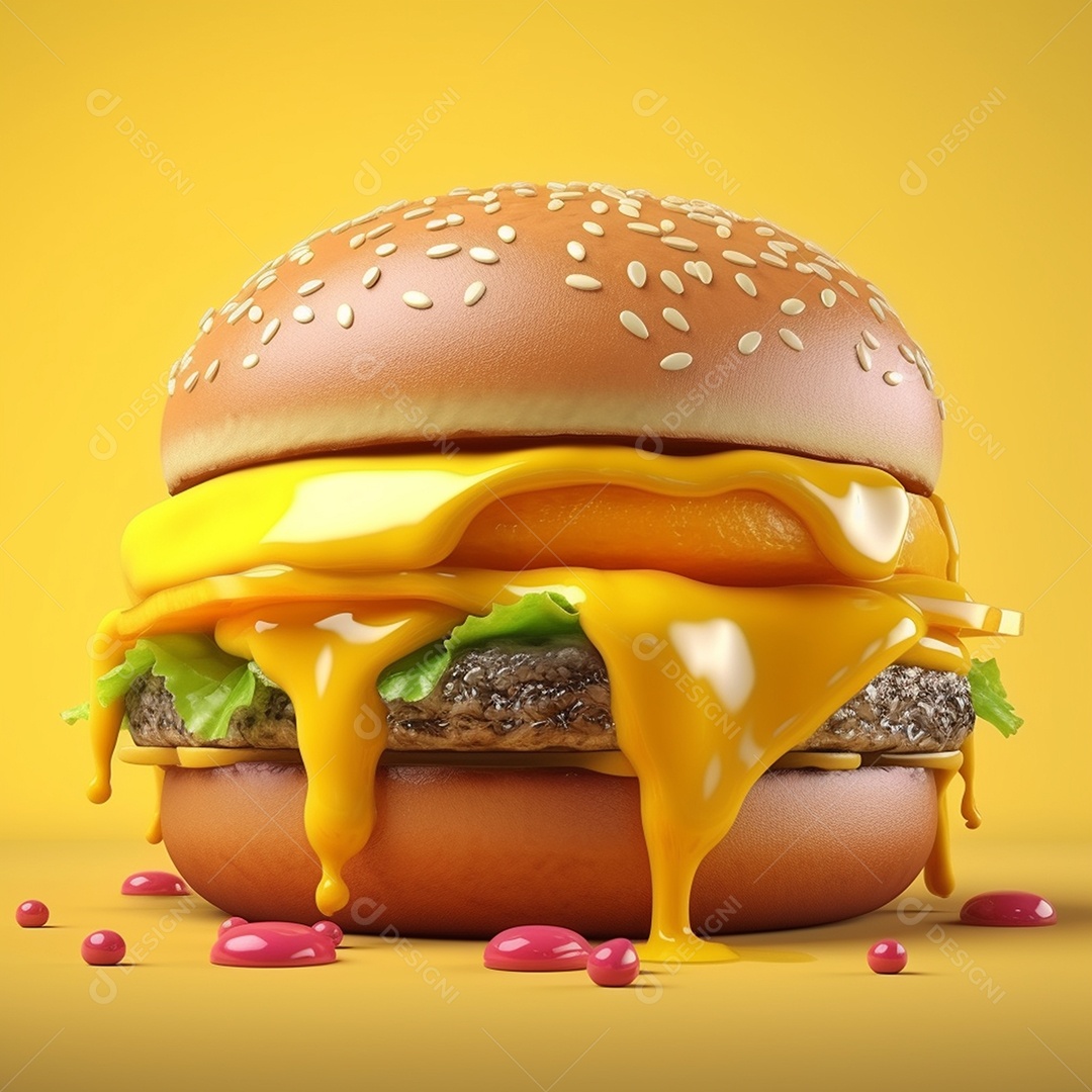 Hamburguer gourmet com muito cheddar