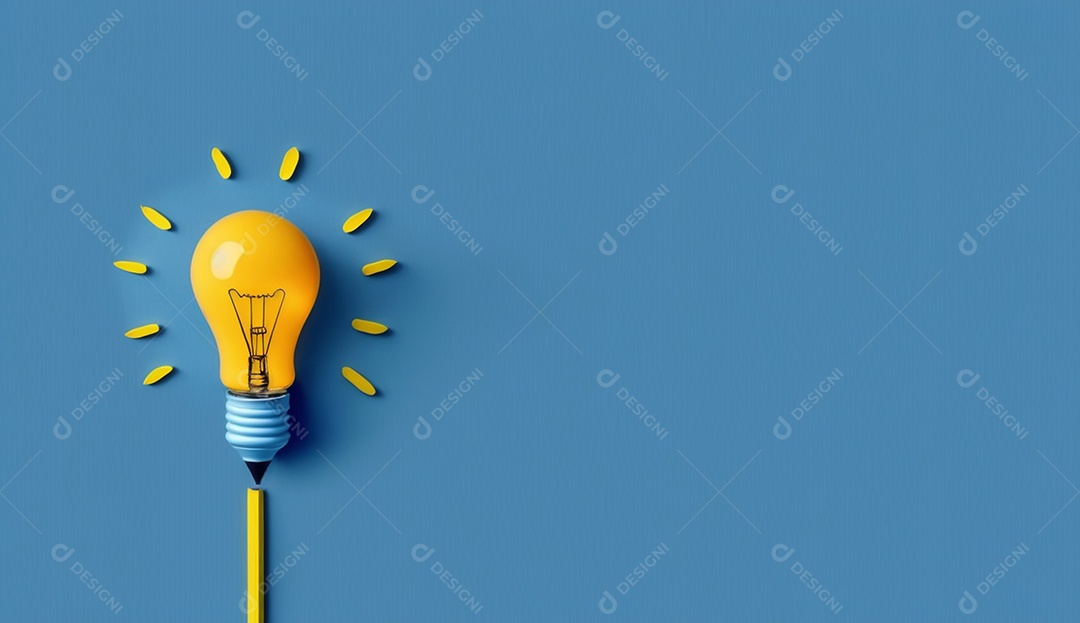 Lâmpada criativa com espaço para texto