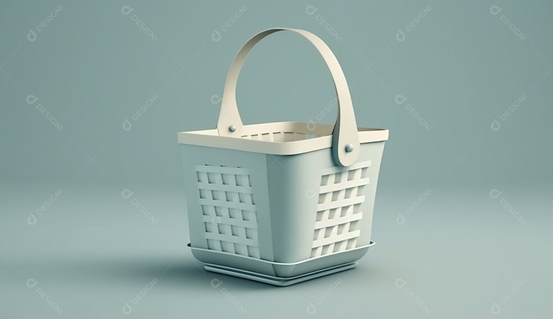 Cesta branca com fundo branco