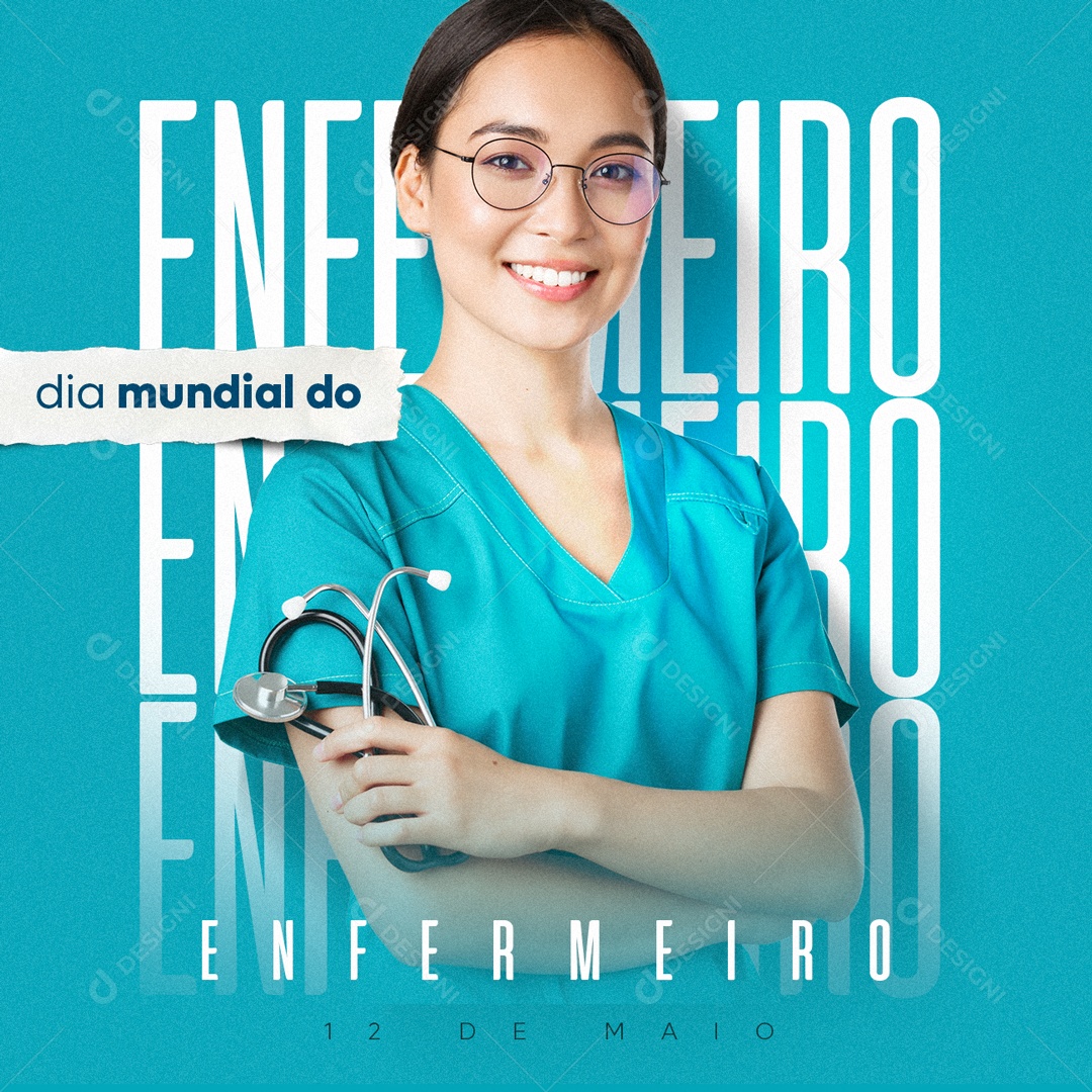 Social Media 12 De Maio Dia Mundial Do Enfermeiro PSD Editavel