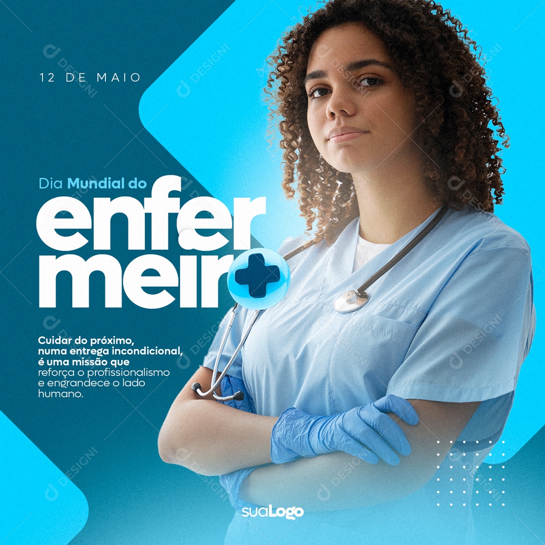 Social Media Dia Mundial Do Enfermeiro Reforça O Profissionalismo PSD Editavel