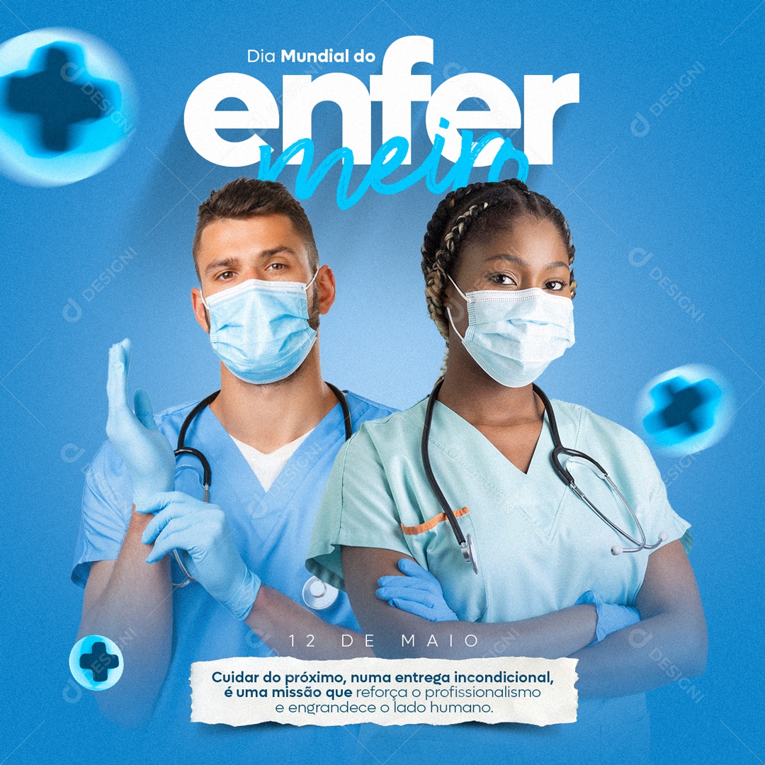Social Media Dia Do Enfermeiro Cuidar Do Próximo PSD Editavel