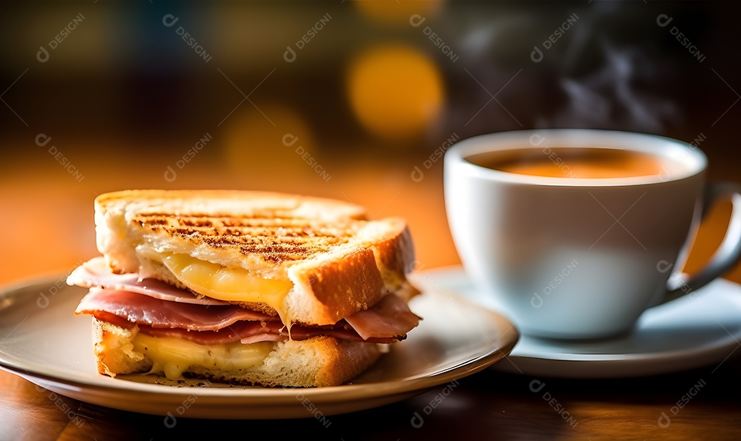 Prato Com Misto Quente Sobre A Mesa