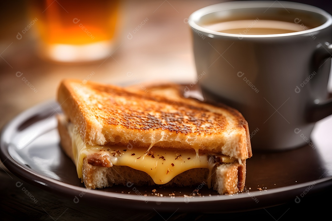 Prato Com Misto Quente Sobre A Mesa