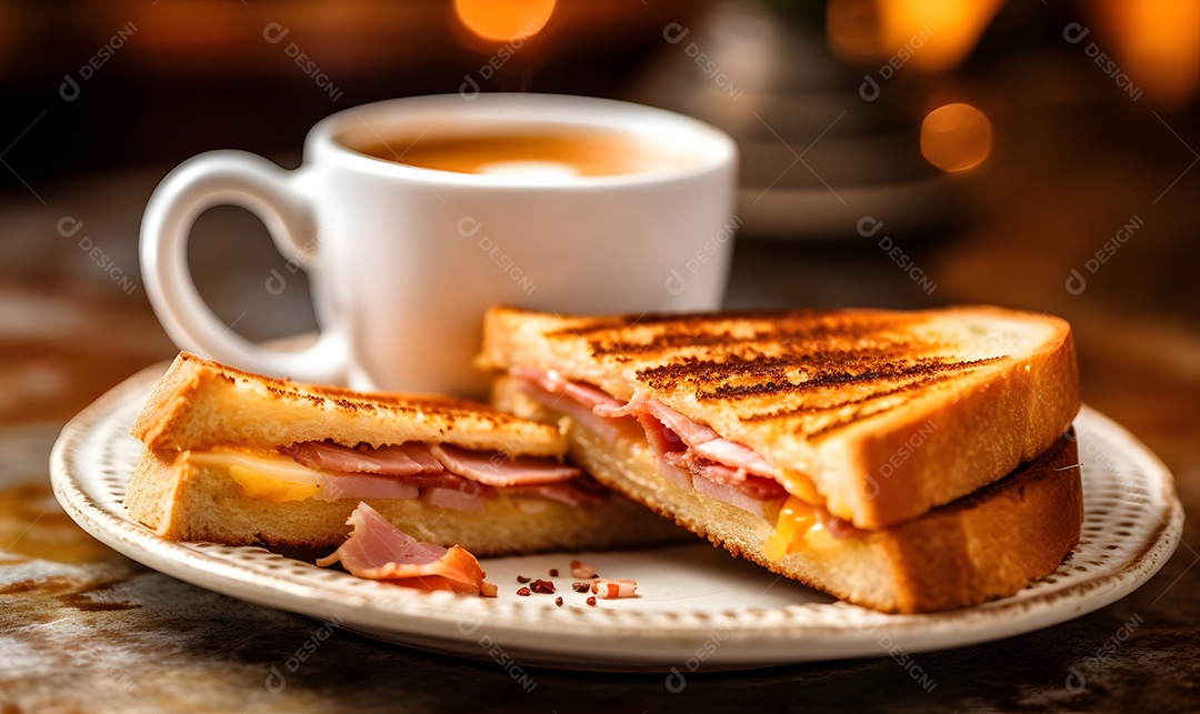 Prato Com Misto Quente Sobre A Mesa