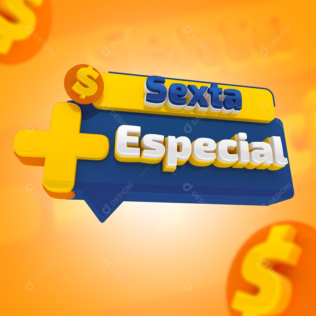 Selo 3D Sexta Mais Especial Para Composição PSD