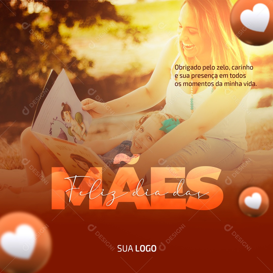 Social Media Dia Das Mães Obrigado Pelo Zelo PSD Editável