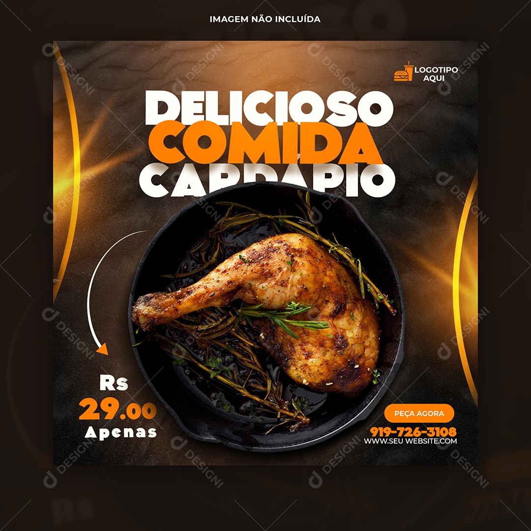 Social Media Comida Frango PSD Editavel