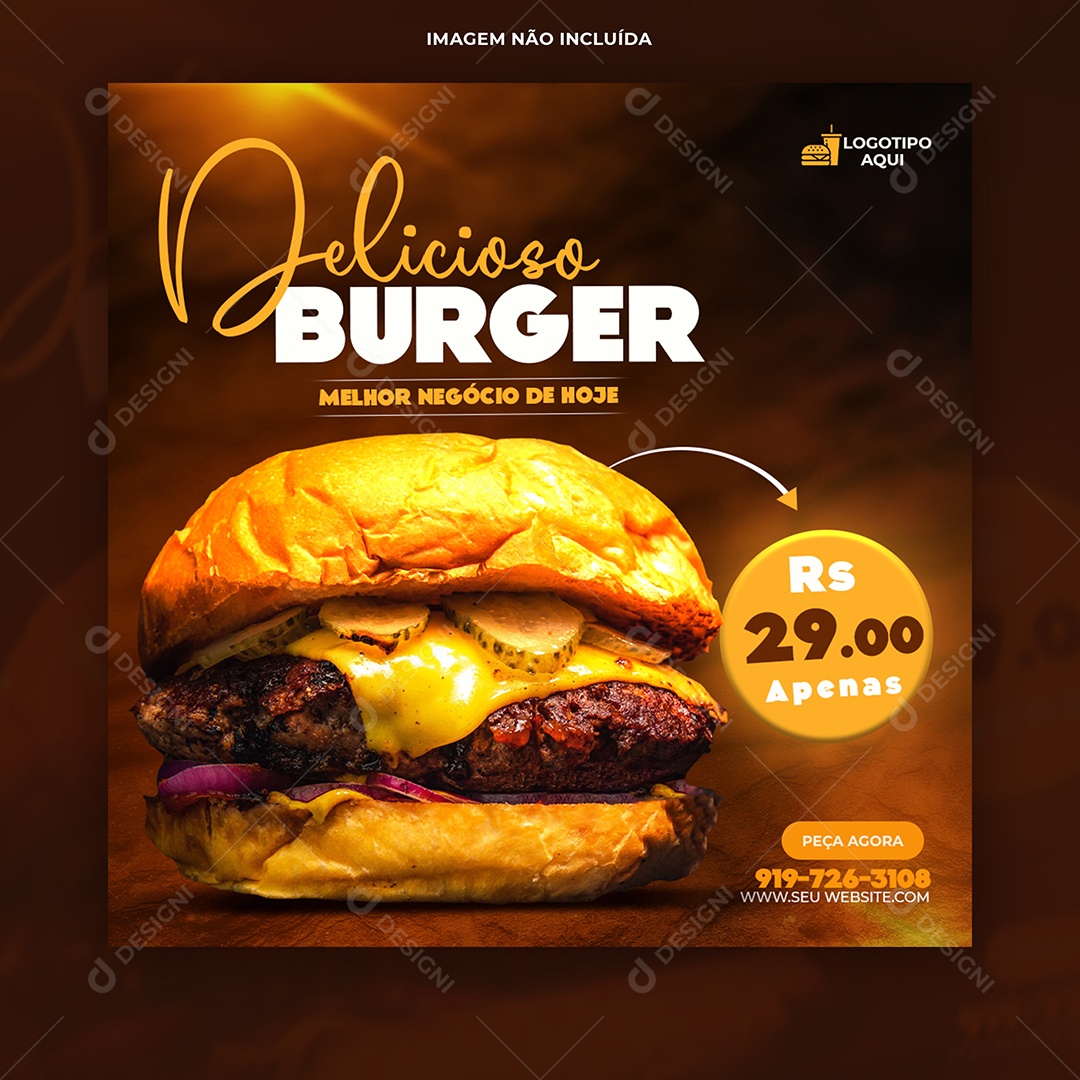 Delicioso Burguer Social Media PSD Editavel