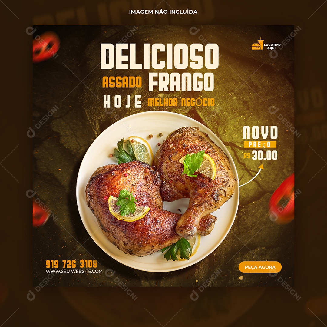 Delicioso Frango Assado Hoje Social Media PSD Editavel