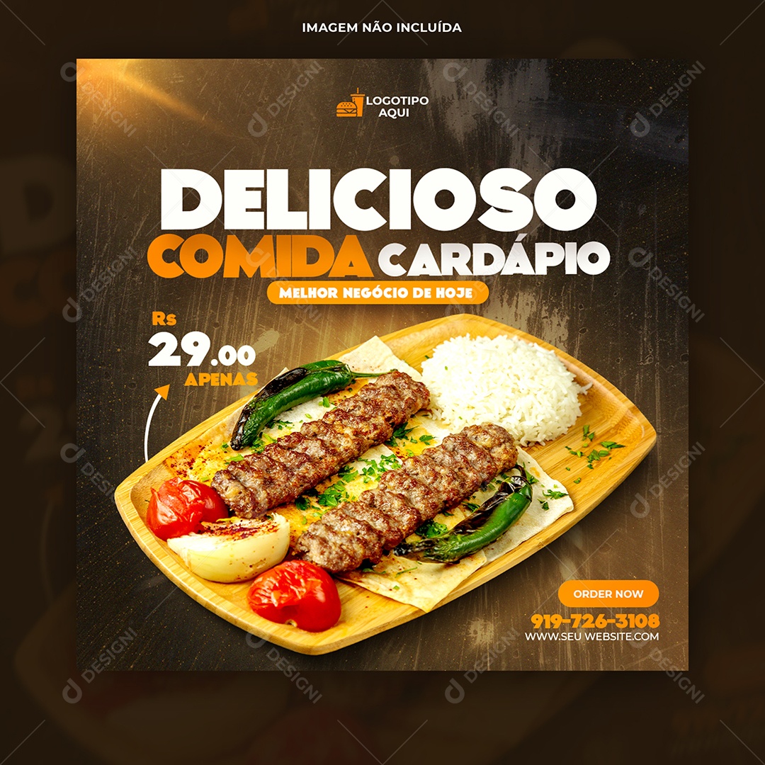 Social Media Cardápio Delicioso Comida PSD Editavel