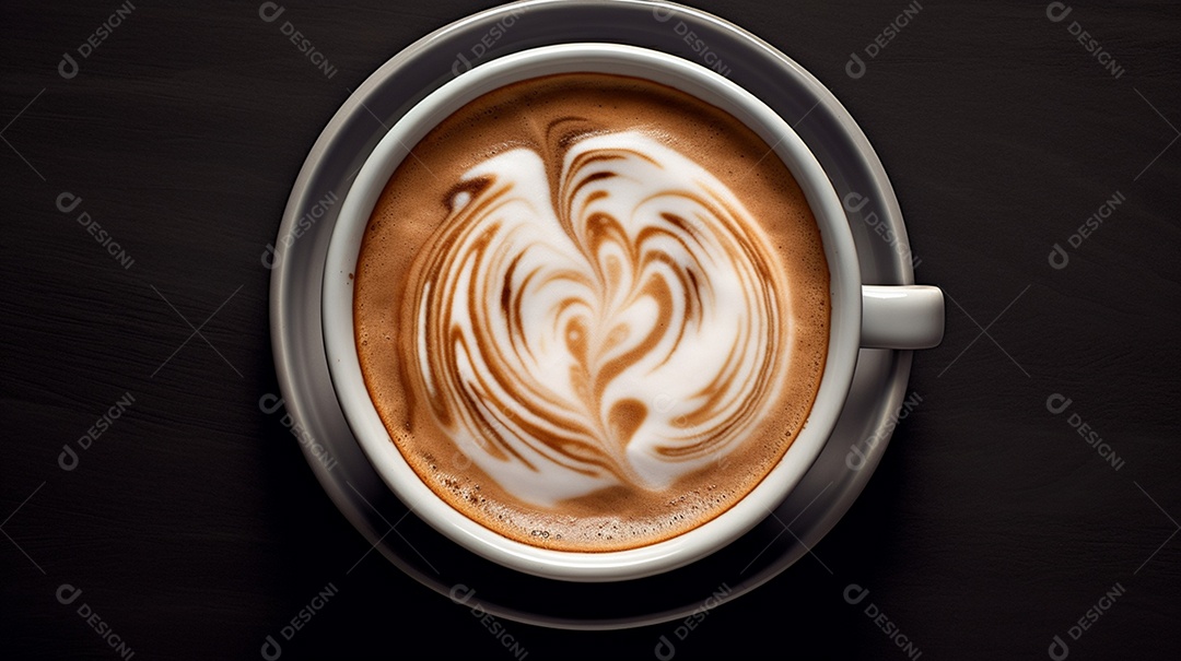 Xícara De Cappuccino Sobre A Mesa