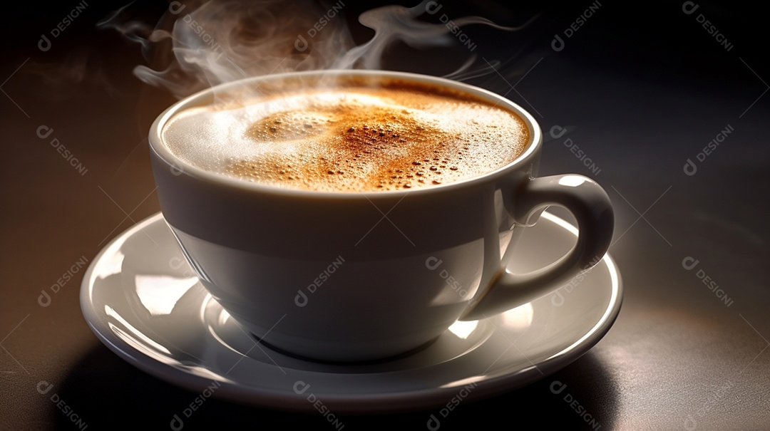 Xícara De Cappuccino Sobre A Mesa