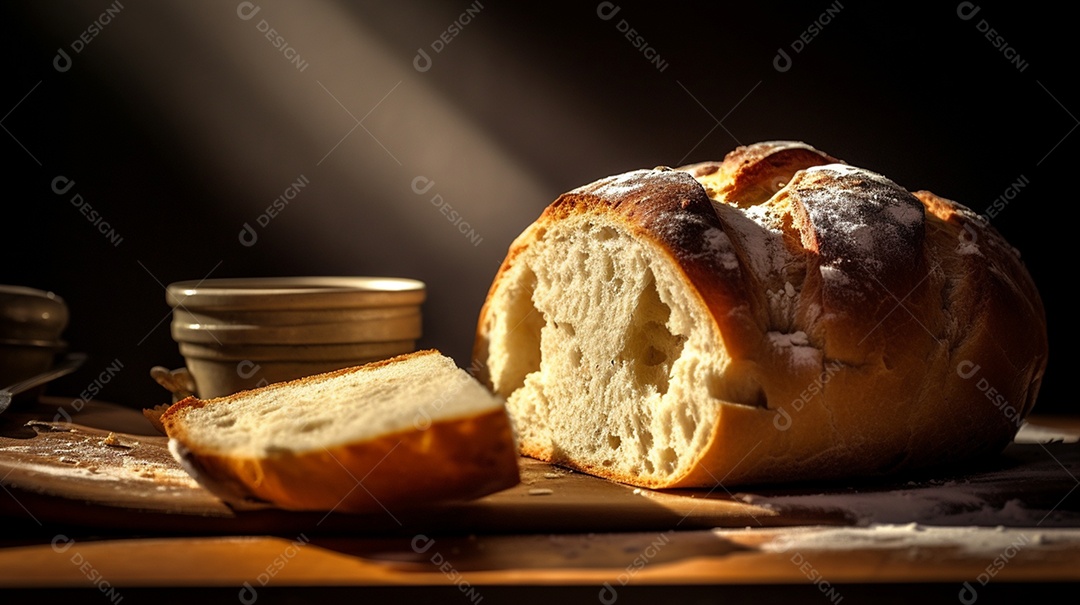 Bolo delicioso sobre uma mesa de panificadora